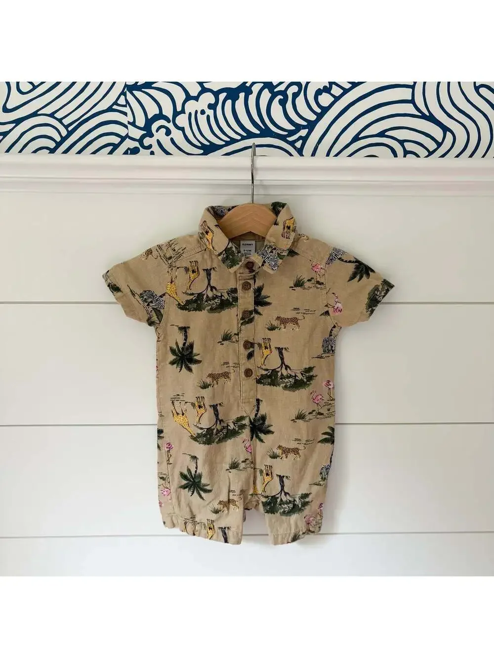 old navy safari romper 6-12 months